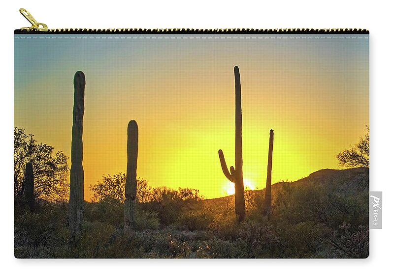 Desert Zip Pouch featuring the photograph Desert Sunset by Judi Dressler