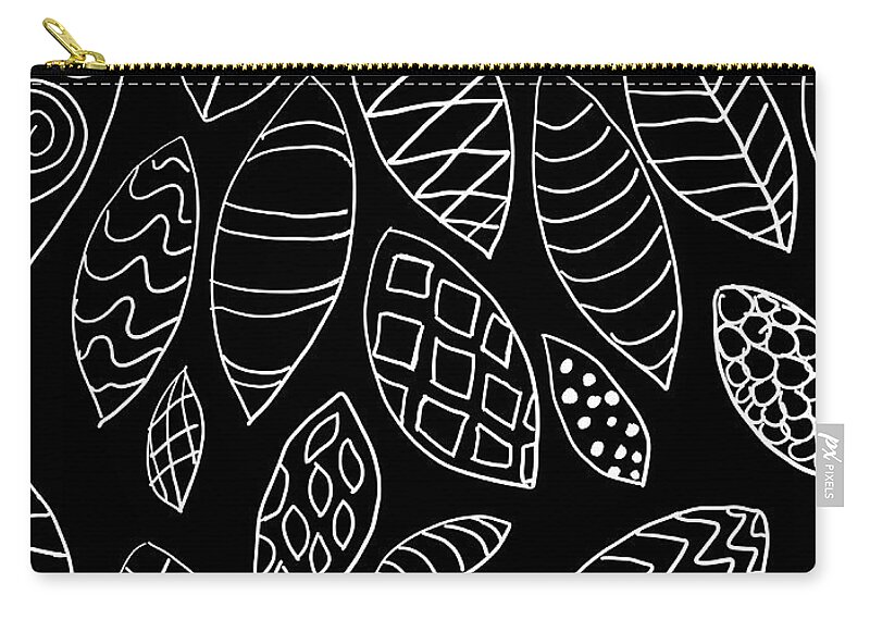 Black Zip Pouch featuring the digital art Design 187 by Lucie Dumas