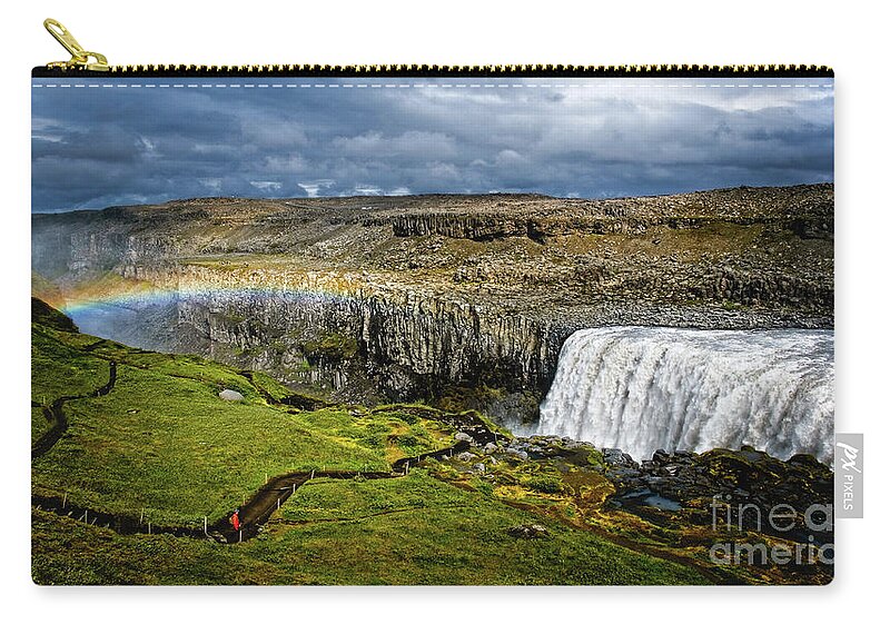 Dettifoss Zip Pouch featuring the photograph Detti-Bow by Neil Shapiro