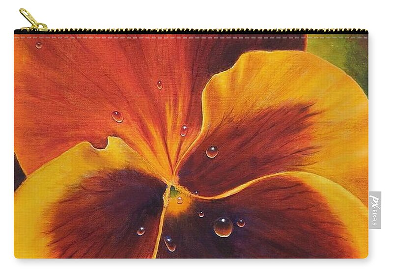 Kim Mcclinton Carry-all Pouch featuring the painting Grandpa's Pansies by Kim McClinton