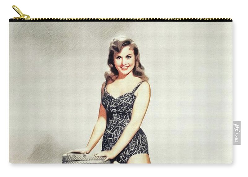 Diane Zip Pouch featuring the painting Diane Jergens, Vintage Actress by Esoterica Art Agency