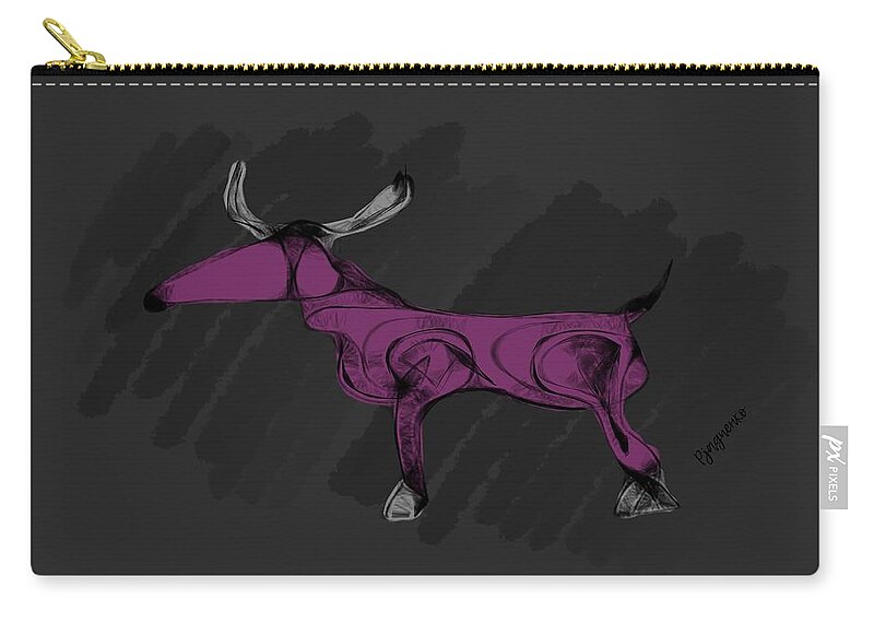 Animal Carry-all Pouch featuring the digital art Siberan ant eater by Ljev Rjadcenko