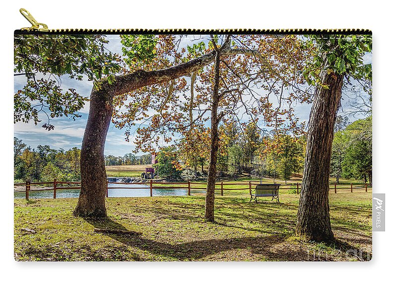 Cool Tree Zip Pouch featuring the photograph Dillard Mills Cool Tree by Jennifer White