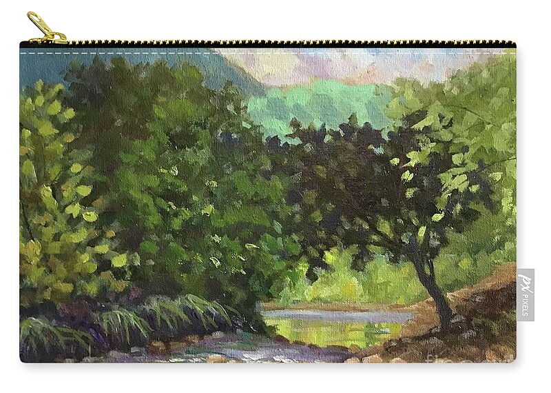 Creek Zip Pouch featuring the painting Dillingham Afternoon by Anne Marie Brown