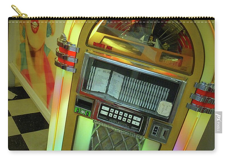 Diner Zip Pouch featuring the photograph Diner Jukebox by La Dolce Vita