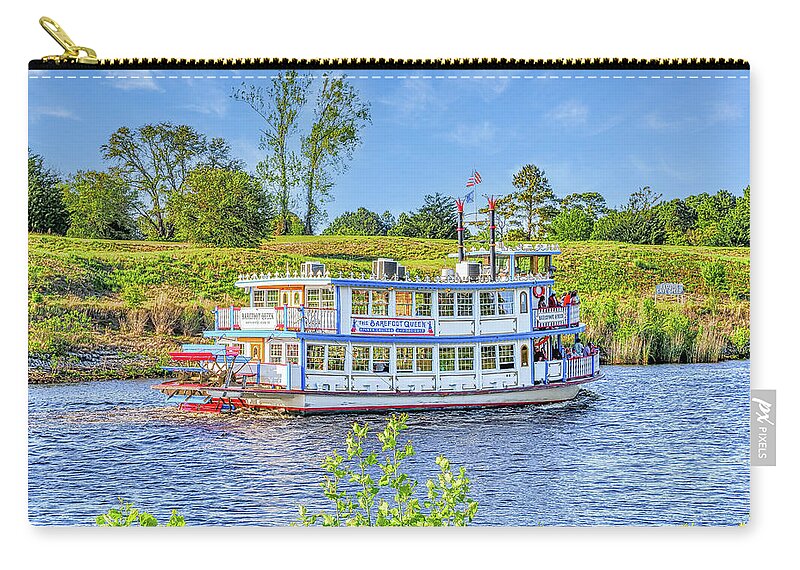 Paddle Boat Zip Pouch featuring the photograph Dinner Cruise Paddle Boat by Mike Covington
