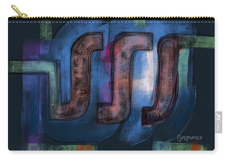 Abstract Carry-all Pouch featuring the digital art Directions by Ljev Rjadcenko