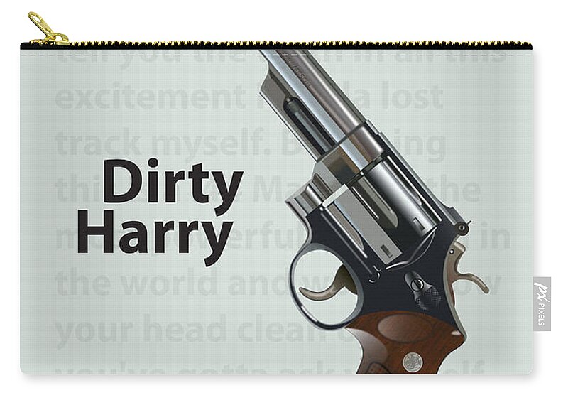 Dirty Harry Zip Pouch featuring the digital art Dirty Harry - Alternative Movie Poster by Movie Poster Boy