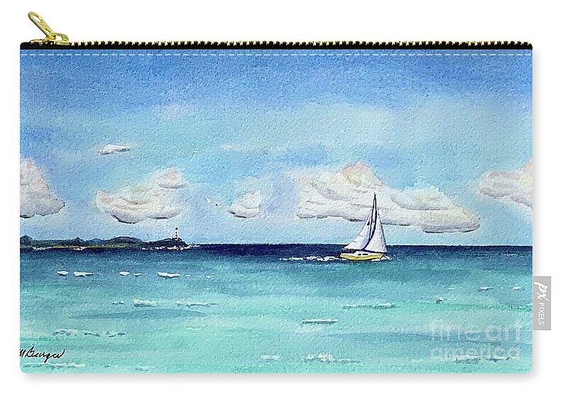 Sailing Zip Pouch featuring the painting Distancing by Joseph Burger