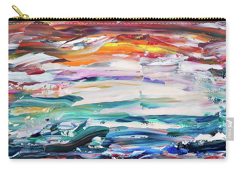 Seascape Carry-all Pouch featuring the painting Distant Orca by Teresa Moerer