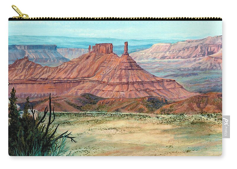 Facemask Zip Pouch featuring the painting Do I have MOAB on my face? by Page Holland