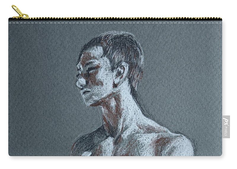Adult Art Zip Pouch featuring the drawing Do Not Talk To Me by Jindra Noewi