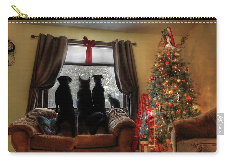 Christmas Zip Pouch featuring the photograph Do You Hear What I Hear by Lori Deiter