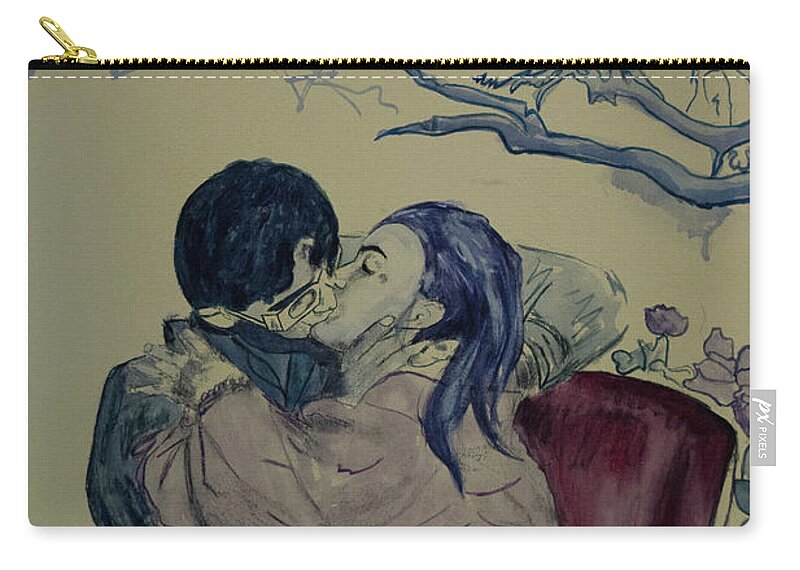 Kiss Zip Pouch featuring the painting Do You Remember by Cecilie Rose