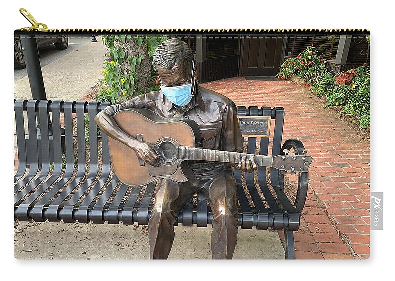 Doc Zip Pouch featuring the photograph Doc Watson Sings The COVID Blues by Lee Darnell