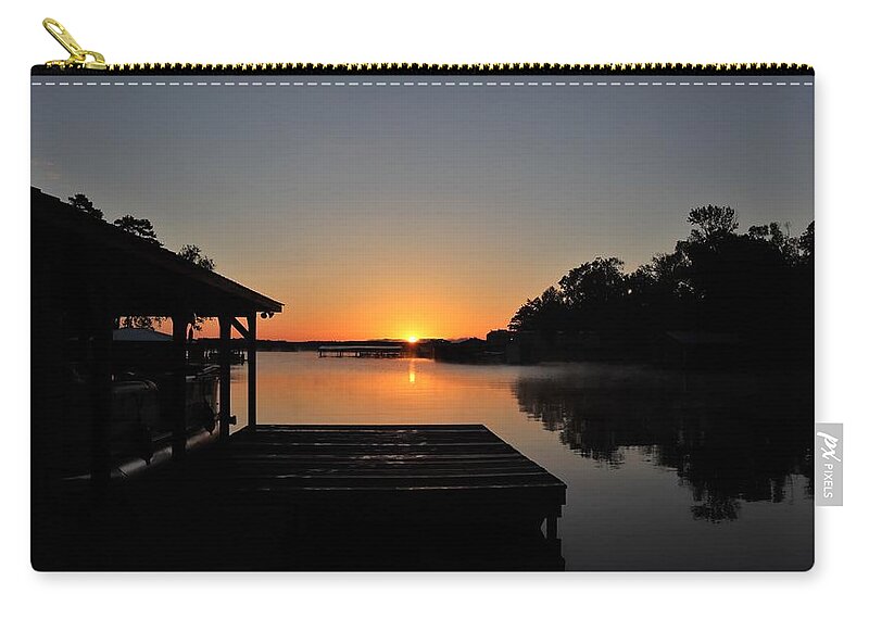 Morning Zip Pouch featuring the photograph Dock Level Sunrise by Ed Williams