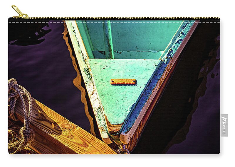 Antique Zip Pouch featuring the photograph Dockside. by Jeff Sinon
