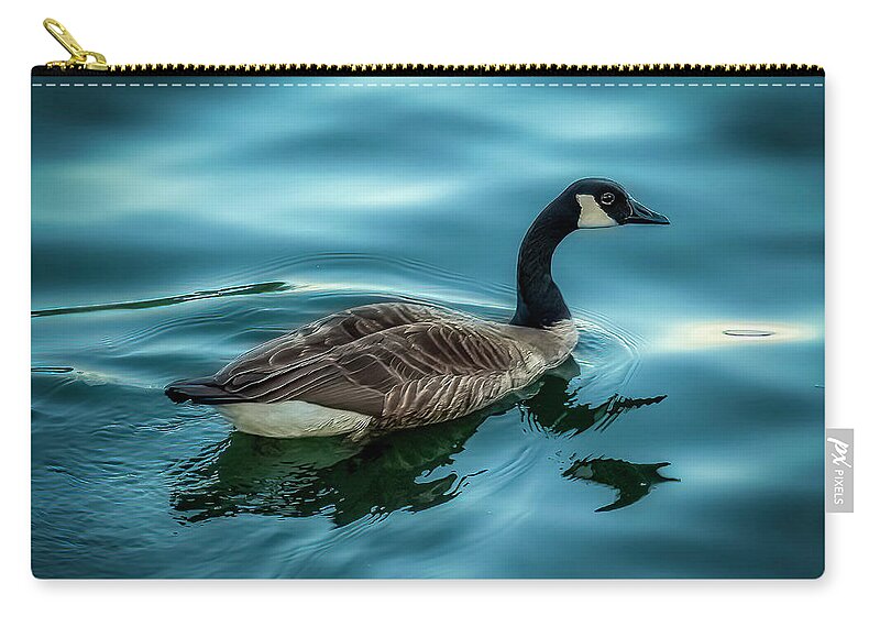 Vivid Zip Pouch featuring the photograph Dodge and Burn Goose by Rob Green