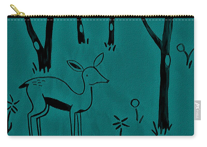 Deer Carry-all Pouch featuring the photograph Doe A Deer Blue by Rob Hans