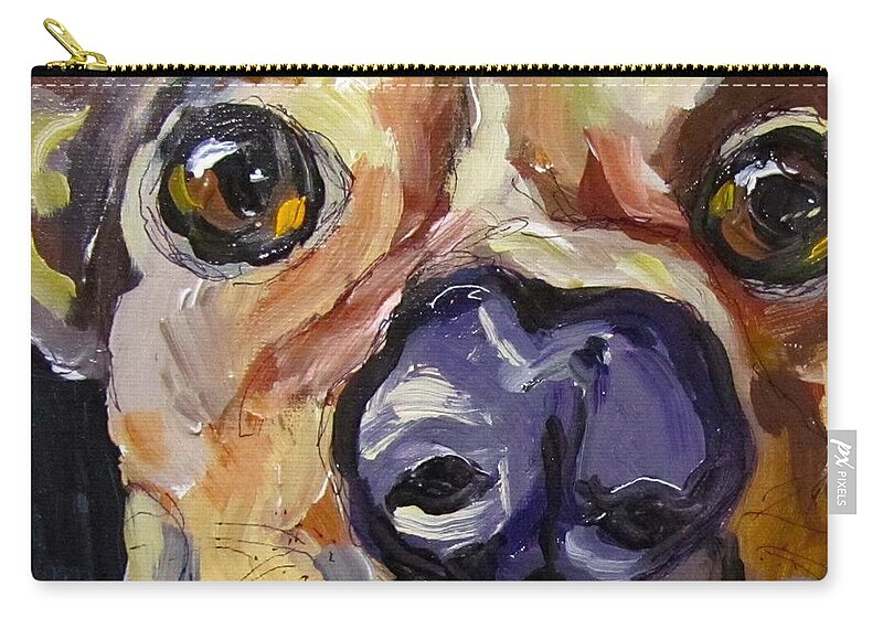 Dog Carry-all Pouch featuring the painting Dogsdon't smile do they? by Barbara O'Toole