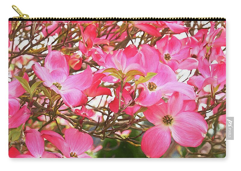 Dogwood Zip Pouch featuring the photograph Dogwood Blossoms Digital Painting by Sharon Talson