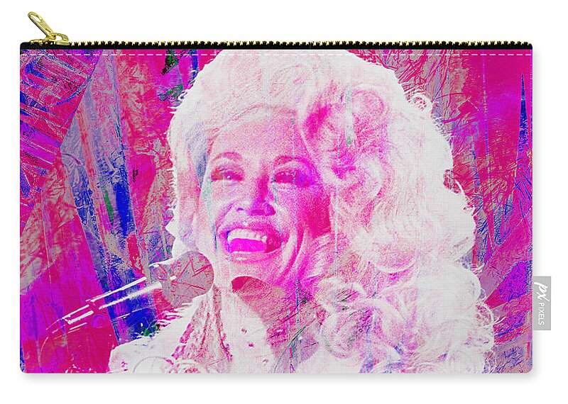 Dolly Parton Zip Pouch featuring the digital art Dolly Parton by Rob Hemphill