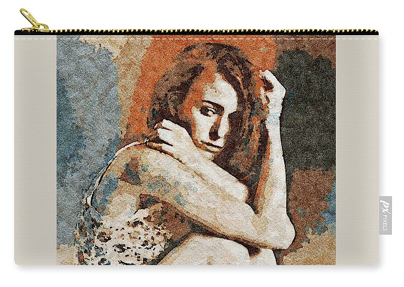 Abuse Zip Pouch featuring the digital art Domestic Violence by Femina Photo Art By Maggie