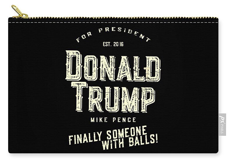 Funny Zip Pouch featuring the digital art Donald Trump Mike Pence 2016 Retro by Flippin Sweet Gear