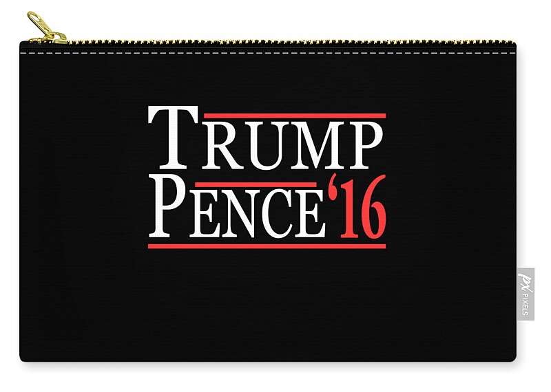 Funny Zip Pouch featuring the digital art Donald Trump Mike Pence by Flippin Sweet Gear