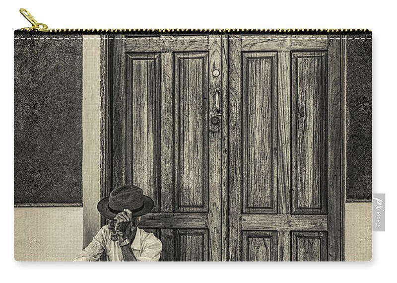 Guatemalan Man Carry-all Pouch featuring the photograph Door in Guatemala by Tatiana Travelways