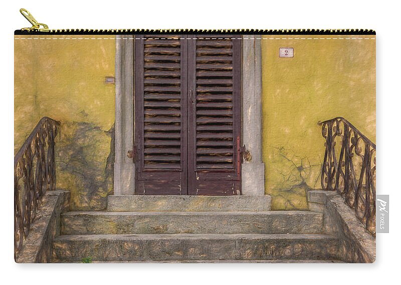 Tuscany Zip Pouch featuring the photograph Door to Number Two by Marcy Wielfaert