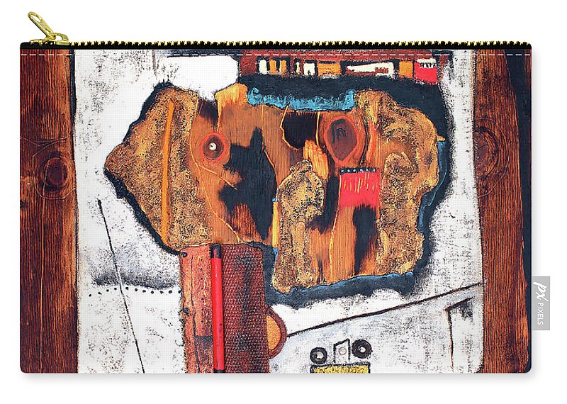 African Art Zip Pouch featuring the painting Door To The Other Side by Michael Nene
