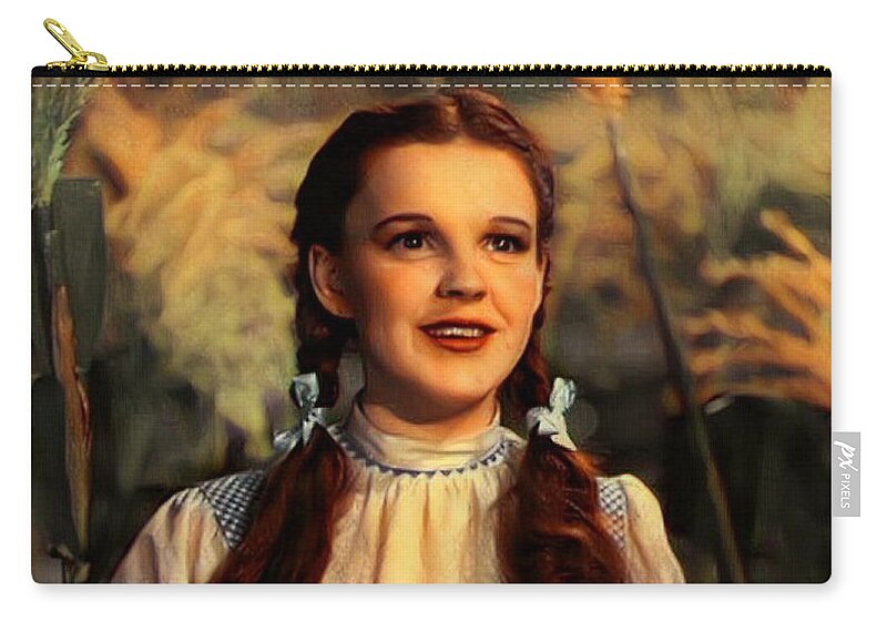 Dorothy Zip Pouch featuring the mixed media Dorothy of the Wizard of Oz by Teresa Trotter