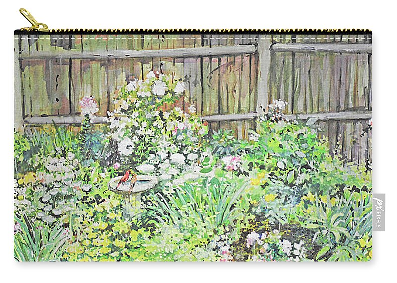Paintings Zip Pouch featuring the painting Dotties Garden by P Anthony Visco