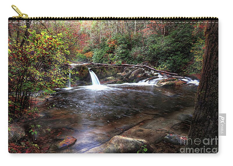 Waterfalls Zip Pouch featuring the photograph Double Trouble by Rick Lipscomb