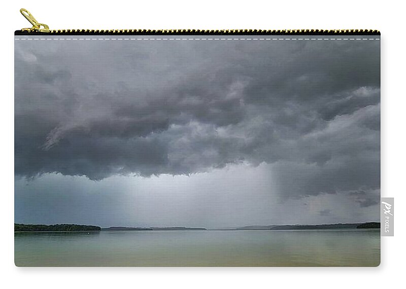 Weather Zip Pouch featuring the photograph Downpour in Ida's Rain Band by Ally White
