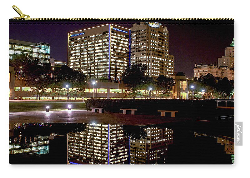 Milwaukee Zip Pouch featuring the photograph Downtown Reflections by Deb Beausoleil