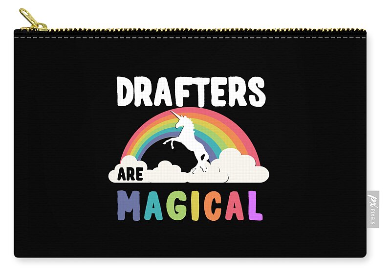 Funny Zip Pouch featuring the digital art Drafters Are Magical by Flippin Sweet Gear