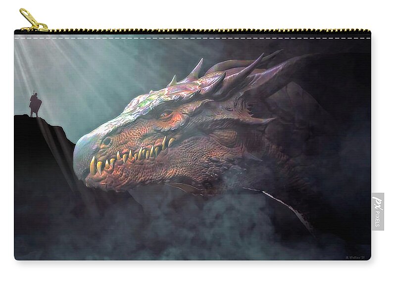 2d Zip Pouch featuring the digital art Dragon's Lair by Brian Wallace