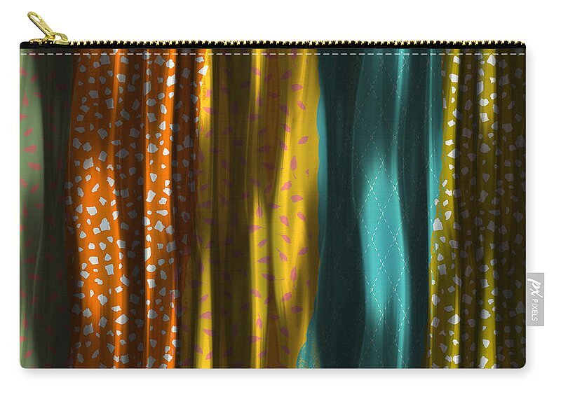 Contemporary Zip Pouch featuring the digital art Draped Patterns by Bonnie Bruno