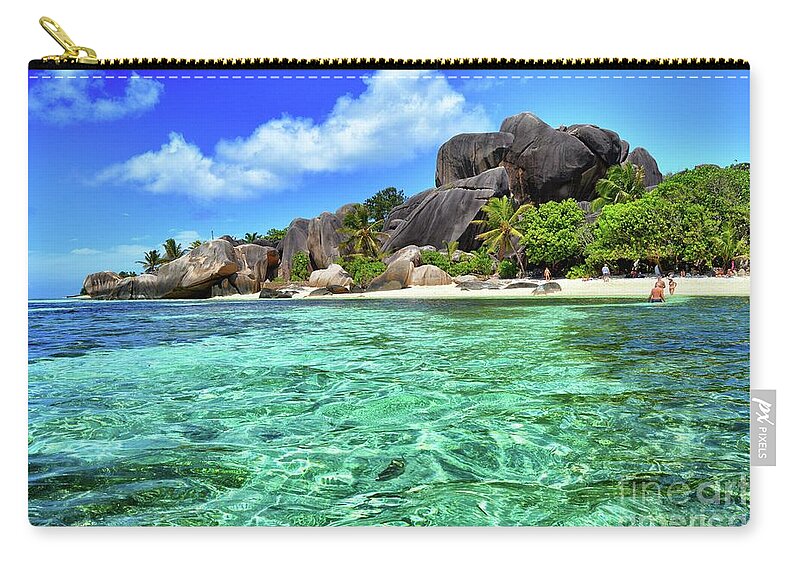 Seychellen Zip Pouch featuring the photograph Dream Island by Thomas Schroeder