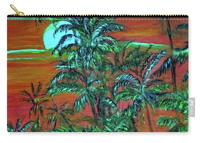 Mahina Zip Pouch featuring the painting Dreaming Sky by Michael Silbaugh