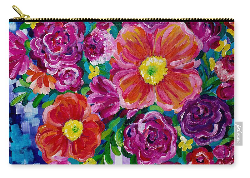 Flowers Zip Pouch featuring the painting Dreams of Spring by Beth Ann Scott