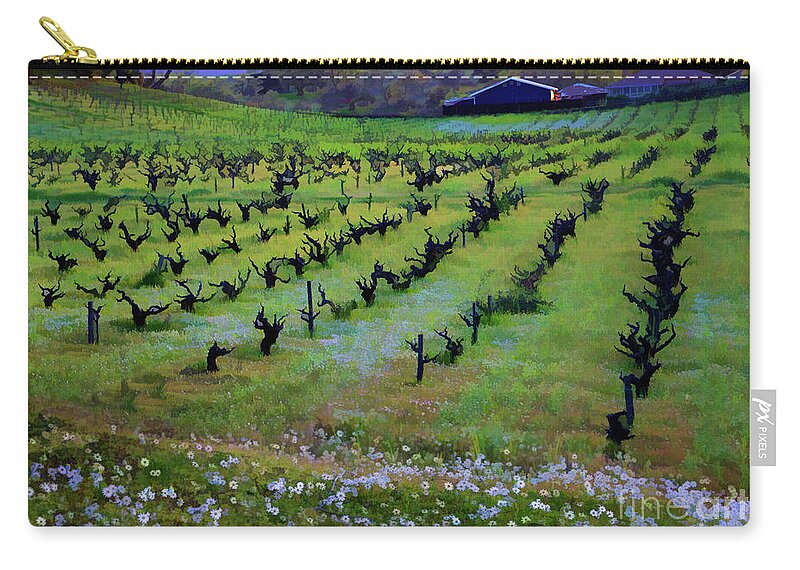 Wine Country Zip Pouch featuring the photograph Dremy Vineyards by Melinda Hughes-Berland