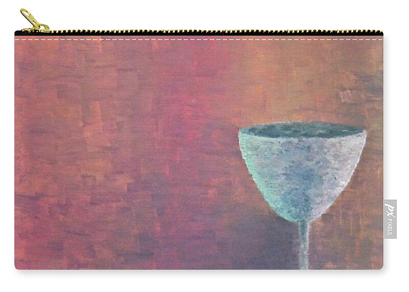 Glass Zip Pouch featuring the painting Drink for One by Alina Deica
