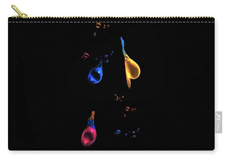 Abstract Zip Pouch featuring the digital art Drips and Drops by Ronald Mills