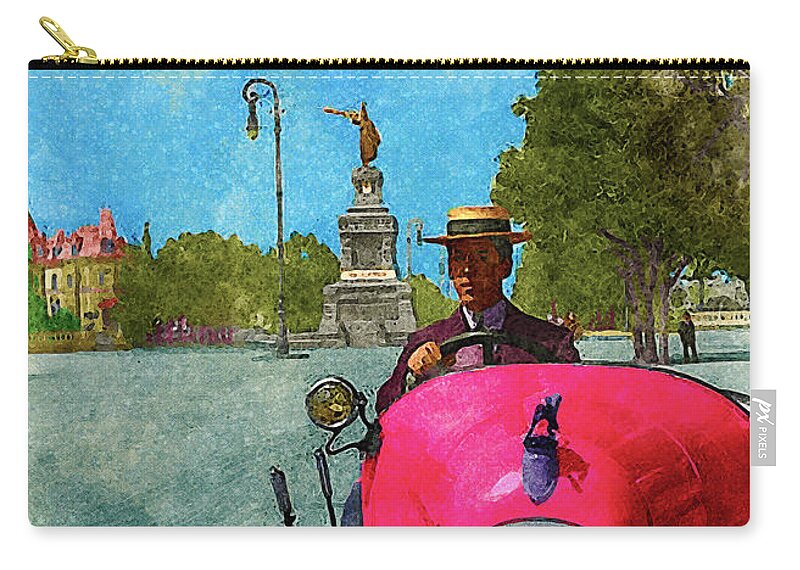 Mexico City Zip Pouch featuring the digital art Driving in Mexico City by Marisol VB