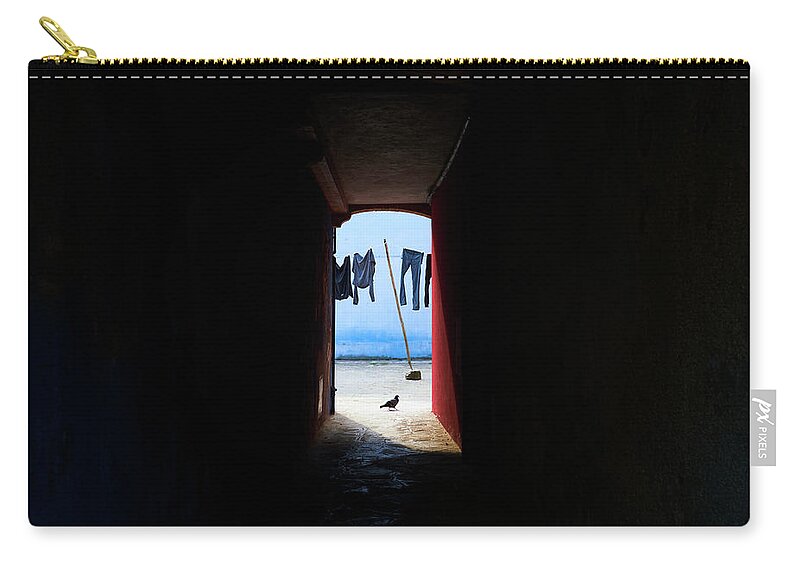 Fine Art Photo Zip Pouch featuring the photograph Dsc09163x_Clothes hanging in Venice by Marco Missiaja