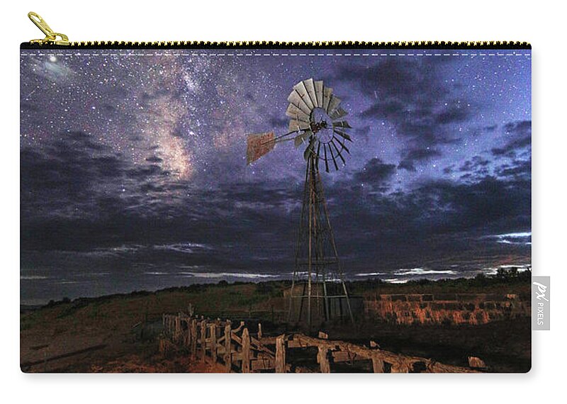 Moab Zip Pouch featuring the photograph Dubinky Well Windmill by Dan Norris
