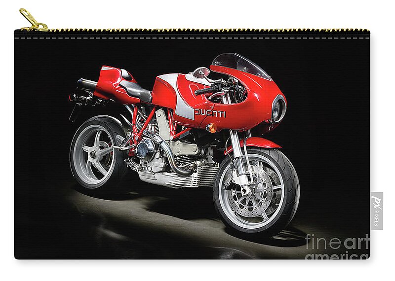 Motorcycle Zip Pouch featuring the photograph Ducati MHe Mike Hailwood evoluzione by Frank Kletschkus